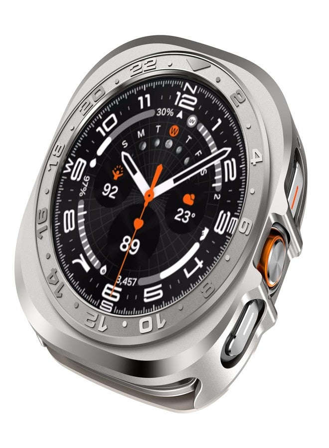 Amizee Numeric Metal Case for Samsung Galaxy Watch Ultra/Ultra 2 Screen Protector 47mm, Rugged Back Cover Ultra Thin Bumper Frame Protective Cover for Galaxy Watch 7/8 Ultra, Numeric Titanium - Image 2