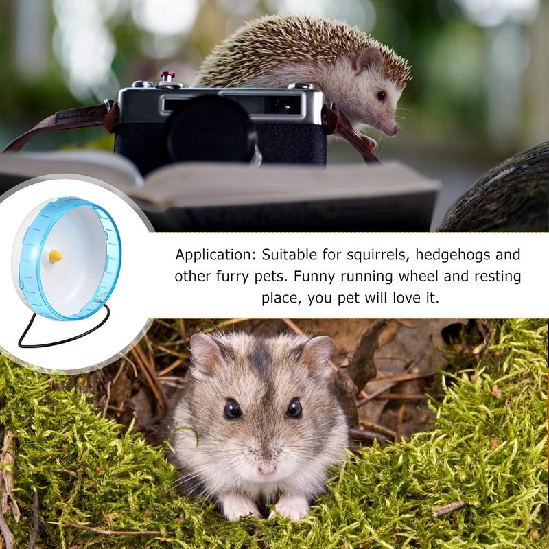 Healifty Hamster Exercise Wheel Quiet Spinner with Stand, 21cm Blue Running Wheel for Small Pets Like Hamsters, Gerbils, and Mice, Silent Rotating Jogging for Pet Activity - Image 5