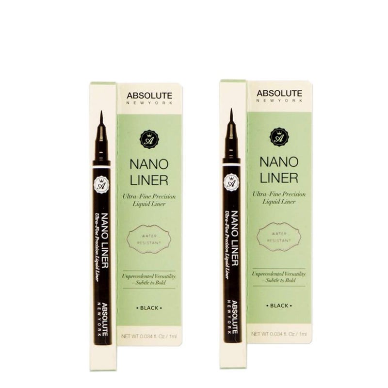 Absolute New York Pack of 2 Absolute New York Liquid Liner Nano with Eyebrow Shaver