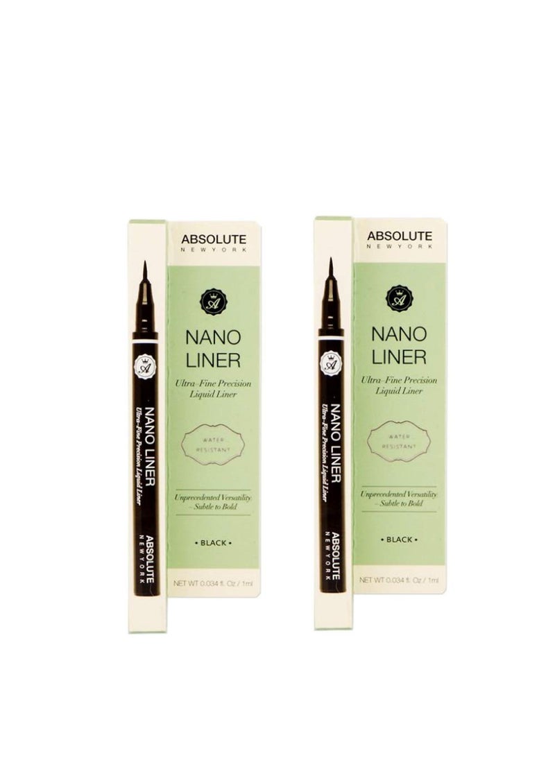 Absolute New York Pack of 2 Absolute New York Liquid Liner Nano with Eyebrow Shaver 