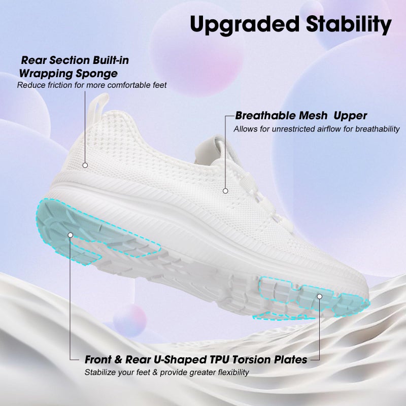 ZOVE Wide Toe Box Shoes Women Extra Wide Width Sneakers Ultra Light Road Running Shoes Non-Slip Tennis Sneakers Breathable Walking Athletic 8803 White 42 - Image 5