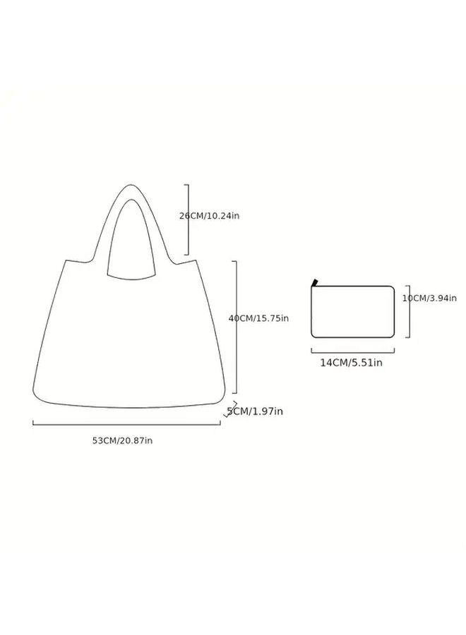 Foldable Butterfly Print Shopping Bag Black Large Capacity Easy Carry Handle - Image 3
