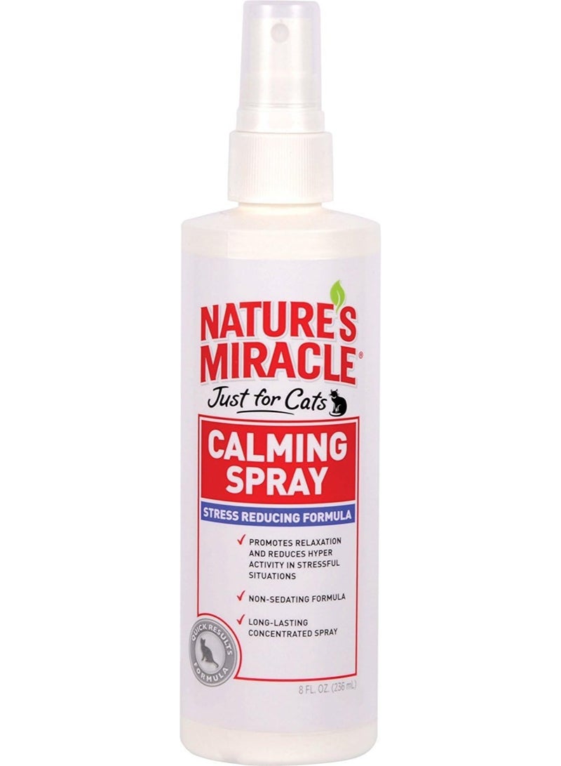 Nature's Miracle Just for Cats Calming Spray Stress Reducing Formula, 8-ounce (P-5780), White - Image 1