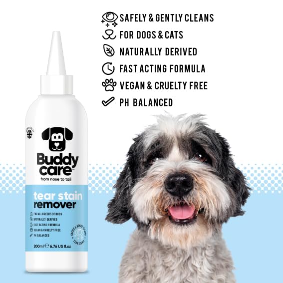 Buddycare Dog Tear Stain Remover Fast-Acting Tear Stain Remover for Dogs | Naturally Derived, PH-Balanced Formula (200ml) - Image 2