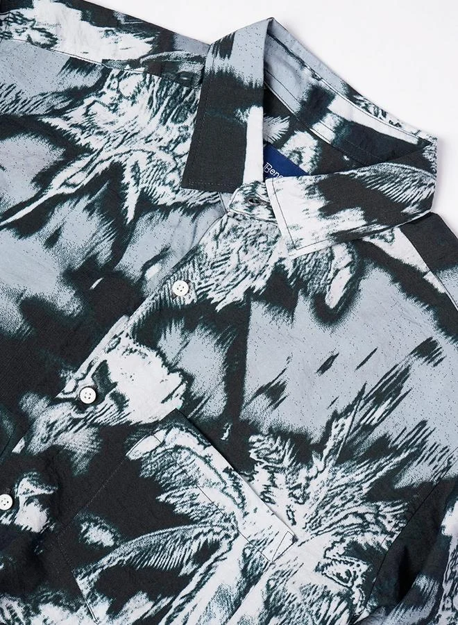 Styli Men Tropical Print Slim Fit Shirt By Bene Kleed