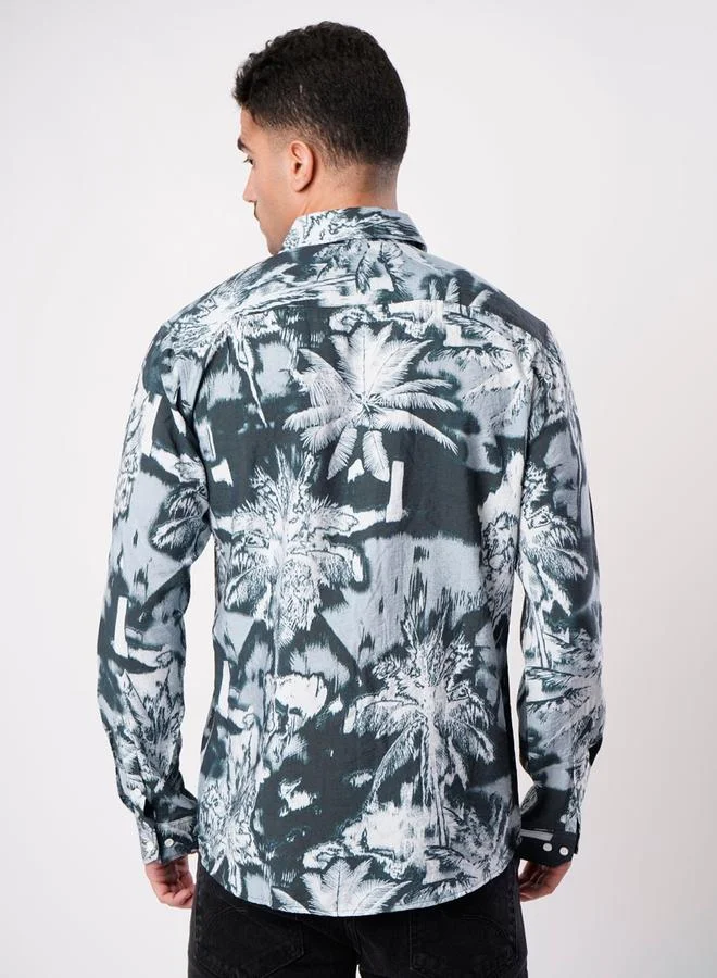 Styli Men Tropical Print Slim Fit Shirt By Bene Kleed