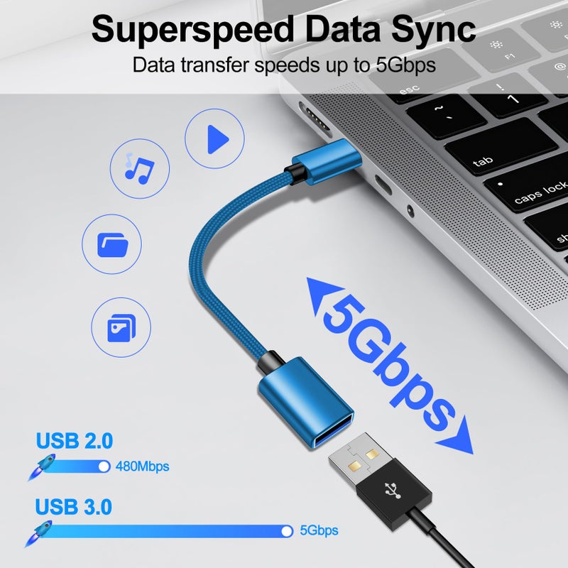 xiwxi [4 Pack USB to USB C OTG Cable,[2*Type C Female to A Male Charger Converter]&[2*USB C Male to USB 3.0 Female Adapter] Thunderbolt Cable Converter iWatch 8 9 - Image 2