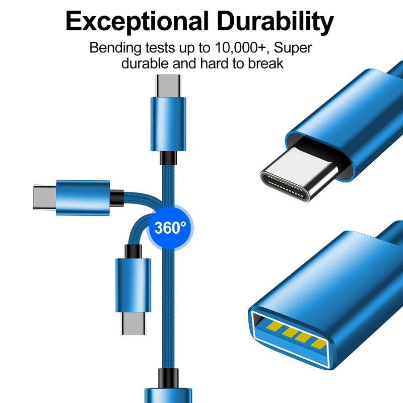 xiwxi [4 Pack USB to USB C OTG Cable,[2*Type C Female to A Male Charger Converter]&[2*USB C Male to USB 3.0 Female Adapter] Thunderbolt Cable Converter iWatch 8 9 - Image 5