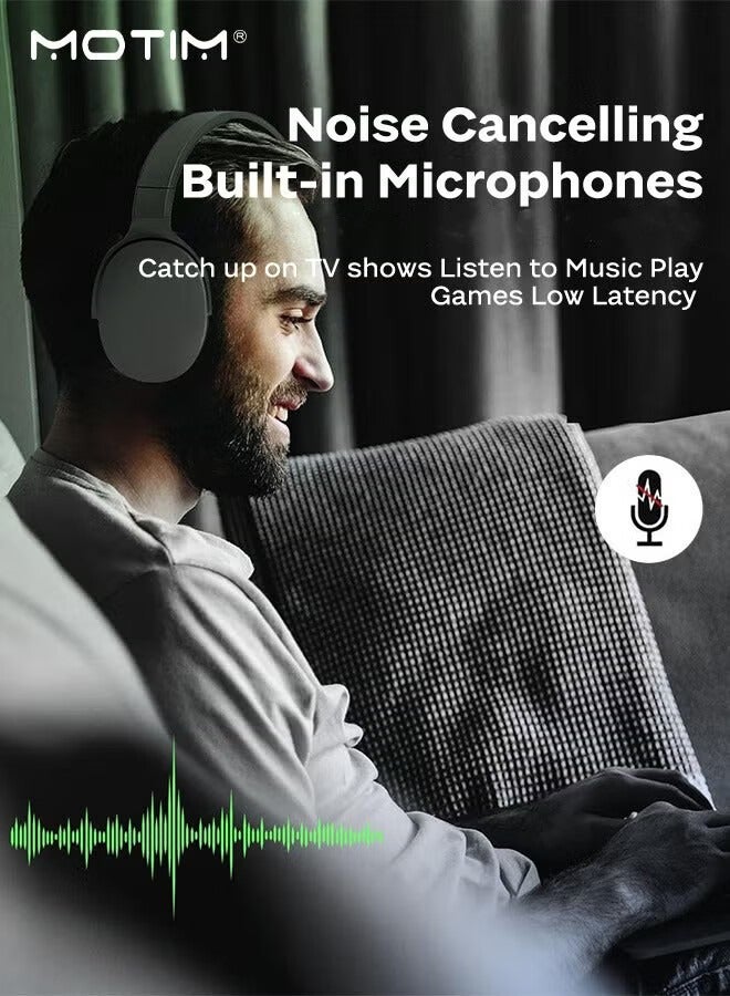 Motim Over-Ear Wireless Headphone, HiFi Stereo Deep Bass Sound, Active Noise Cancelling, Foldable Bluetooth Headphones Headset, Ideal for Travel, Work, Gaming, and TV - Image 3