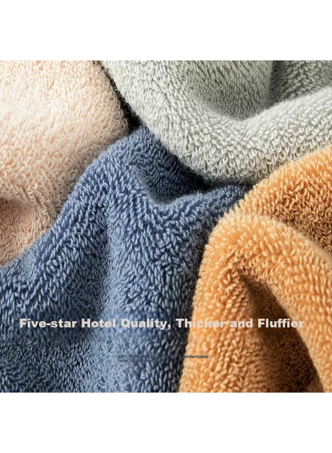 سانلي Sanli Towels، مناشف حمام عالية الجودة ناعمة من فئة الفنادق الخمس نجوم سميكة مصنوعة من القطن النقي شديدة الامتصاص للمناشف الوجه، قطعتان، رمادي غامق + رمادي فاتح - Image 3