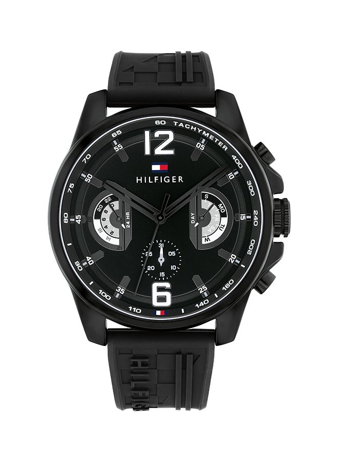 TOMMY HILFIGER ROUND ANALOG MEN'S BLACK CASE WATCH - 1710699 - Image 1