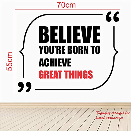 StickMe 'Believe You are Born to Achieve Great Things - Office - Inspirational - Motivational - Quotes - Wall Sticker ' -SM676 (Multi Colour, Vinyl - 70cm X 55 cm)-Self-Adhesive - Image 3