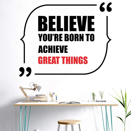 StickMe 'Believe You are Born to Achieve Great Things - Office - Inspirational - Motivational - Quotes - Wall Sticker ' -SM676 (Multi Colour, Vinyl - 70cm X 55 cm)-Self-Adhesive - Image 1