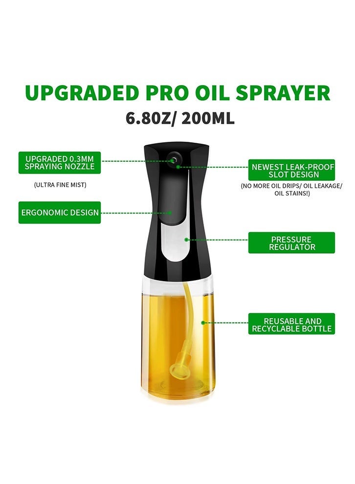 SAKOON Oil Sprayer for Cooking, Olive Oil Sprayer Mister, Olive Oil Dispenser Bottle for Kitchen, Olive Oil Spray Bottle, Olive Oil Spray for Salad, BBQ, Kitchen Baking, Roasting 220ML. - Image 2