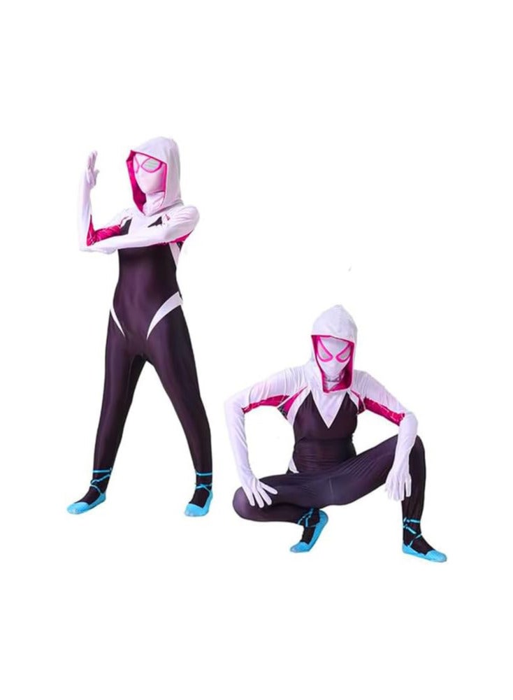 بدلة فتاة العنكبوت بدلة العنكبوت قفزات ليكرا مطبوعة ثلاثية الأبعاد مع قناع منفصل للحفلات - Image 4