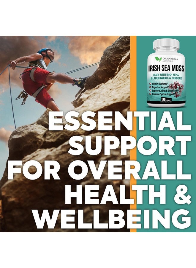 DR. MARTIN'S NUTRITION 2625mg Irish Sea Moss Supplement 120 Capsules | SeaMoss Bladderwrack Burdock Root Capsules | Contain 92 Vitamins & Minerals For Immunity, Gut, Joint & Skin Health | Support Thyroid, Energy & Digestion - Image 5