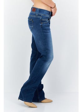 Pepe Jeans Women Straight Fit Washed Stretchable Denim, Blue  - Image 4