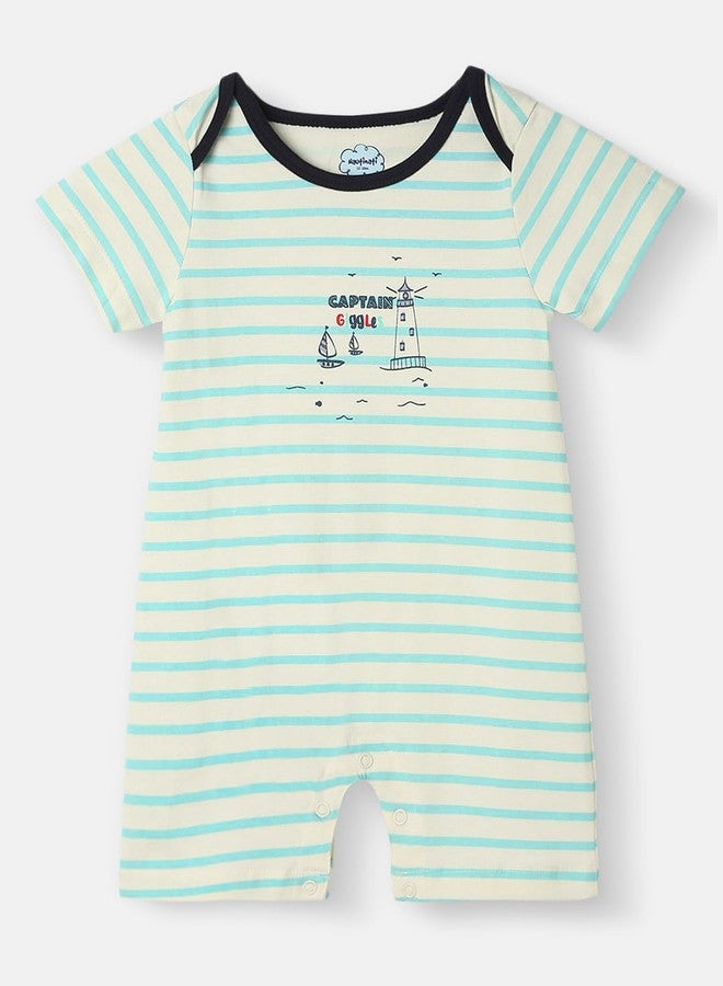 Nautinati Infants' Cotton Pack of 3 Ocean Print Romper - Image 4