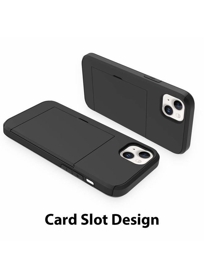 ZIYE for iPhone 13 Case with Card Holder,for iPhone 13 Wallet Case Anti-Scratch Dual Layer Hidden Pocket Phone Case Shockproof Cover Compatible with for iPhone 13 5G-Black - Image 2