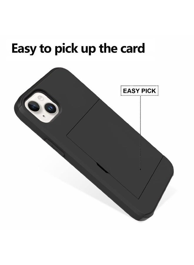 ZIYE for iPhone 13 Case with Card Holder,for iPhone 13 Wallet Case Anti-Scratch Dual Layer Hidden Pocket Phone Case Shockproof Cover Compatible with for iPhone 13 5G-Black - Image 3