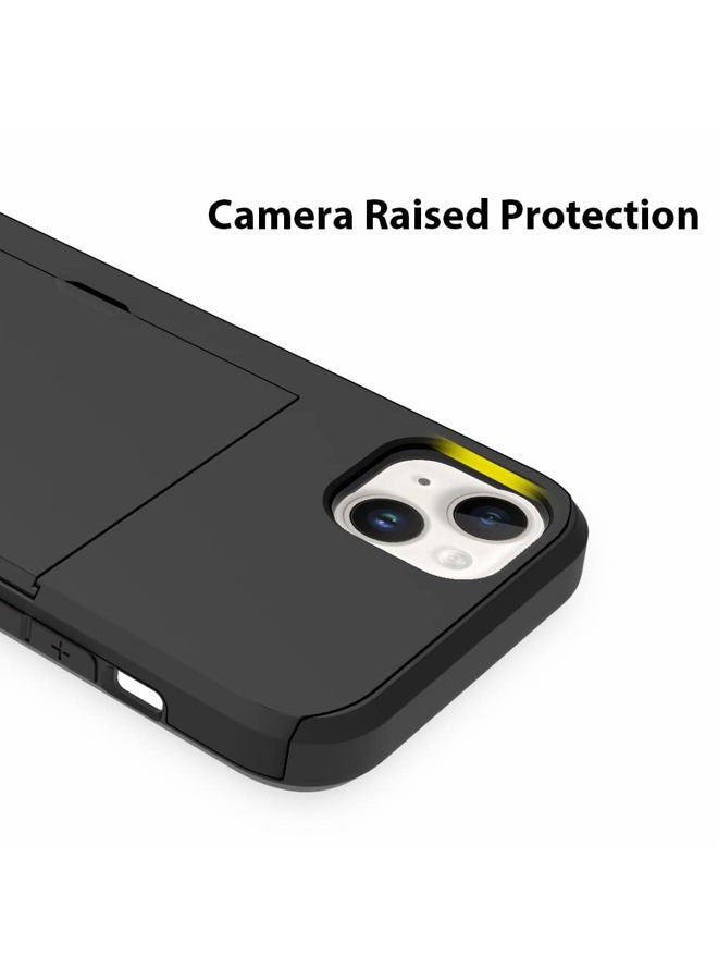 ZIYE for iPhone 13 Case with Card Holder,for iPhone 13 Wallet Case Anti-Scratch Dual Layer Hidden Pocket Phone Case Shockproof Cover Compatible with for iPhone 13 5G-Black - Image 5
