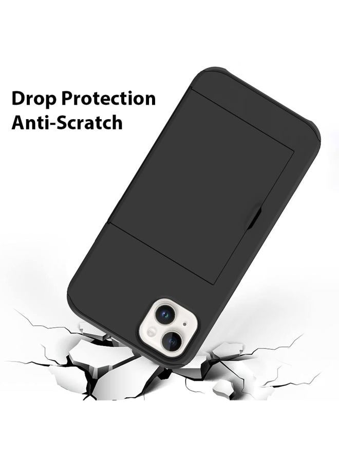 ZIYE for iPhone 13 Case with Card Holder,for iPhone 13 Wallet Case Anti-Scratch Dual Layer Hidden Pocket Phone Case Shockproof Cover Compatible with for iPhone 13 5G-Black - Image 4