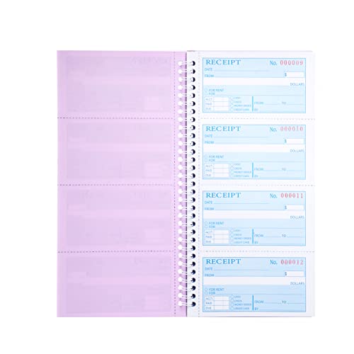 Yeplan Receipt Books with Carbon Copies,Money and Rent Receipt Book,3-Part Carbonless,5.31" x 11.22",Receipt Book for Small Business,Blue,Yellow and Pink Copy,100 Sets Per Book - Image 4