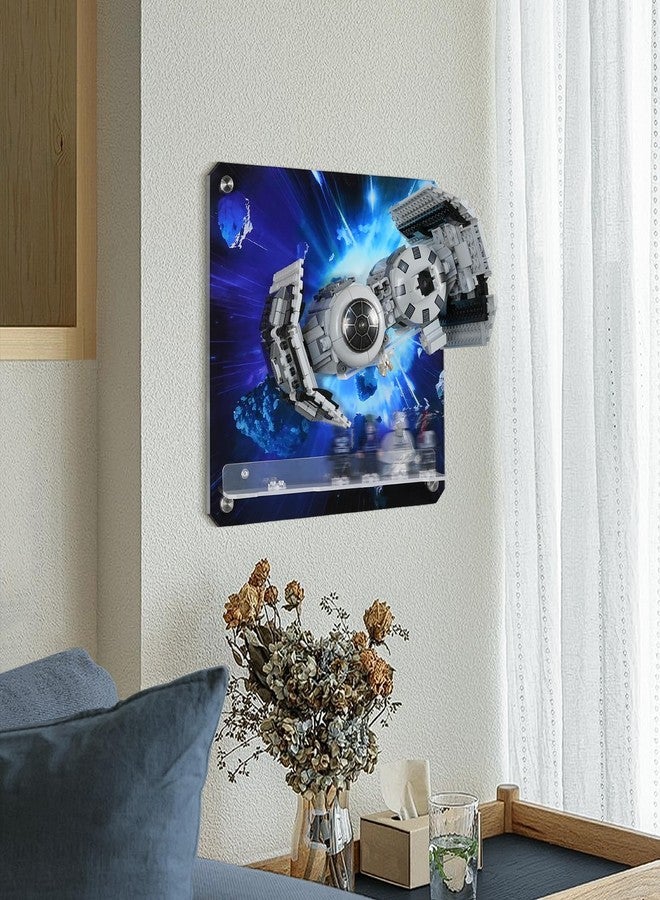 DALDED Display Wall Board Compatible with Lego Star Wars 75347 TIE Bomber, Premium Acrylic Art Frame with Secure Model & Minifigure Holder, Explosive Space Battle Backdrop, Easy Installation Kit - Image 2