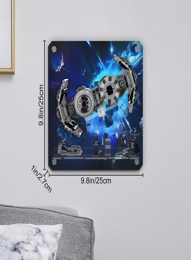 DALDED Display Wall Board Compatible with Lego Star Wars 75347 TIE Bomber, Premium Acrylic Art Frame with Secure Model & Minifigure Holder, Explosive Space Battle Backdrop, Easy Installation Kit - Image 4