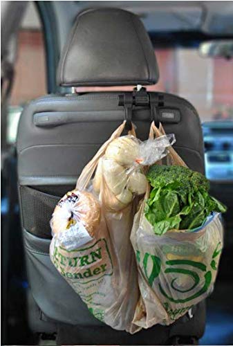 Maxsa Innovations Maxsa 25544 Car Headrest Multi-Hanger 4 Hook Organizer for Bags and Car Storage, (2-Pack) Black - Image 5