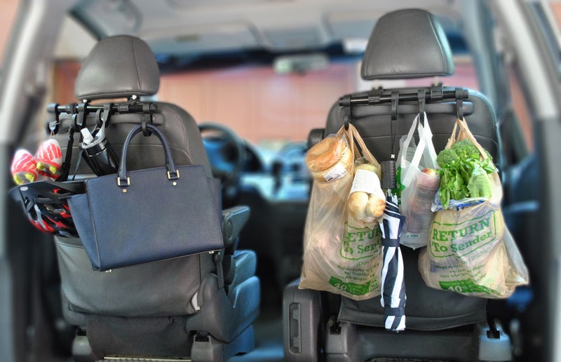 Maxsa Innovations Maxsa 25544 Car Headrest Multi-Hanger 4 Hook Organizer for Bags and Car Storage, (2-Pack) Black - Image 2