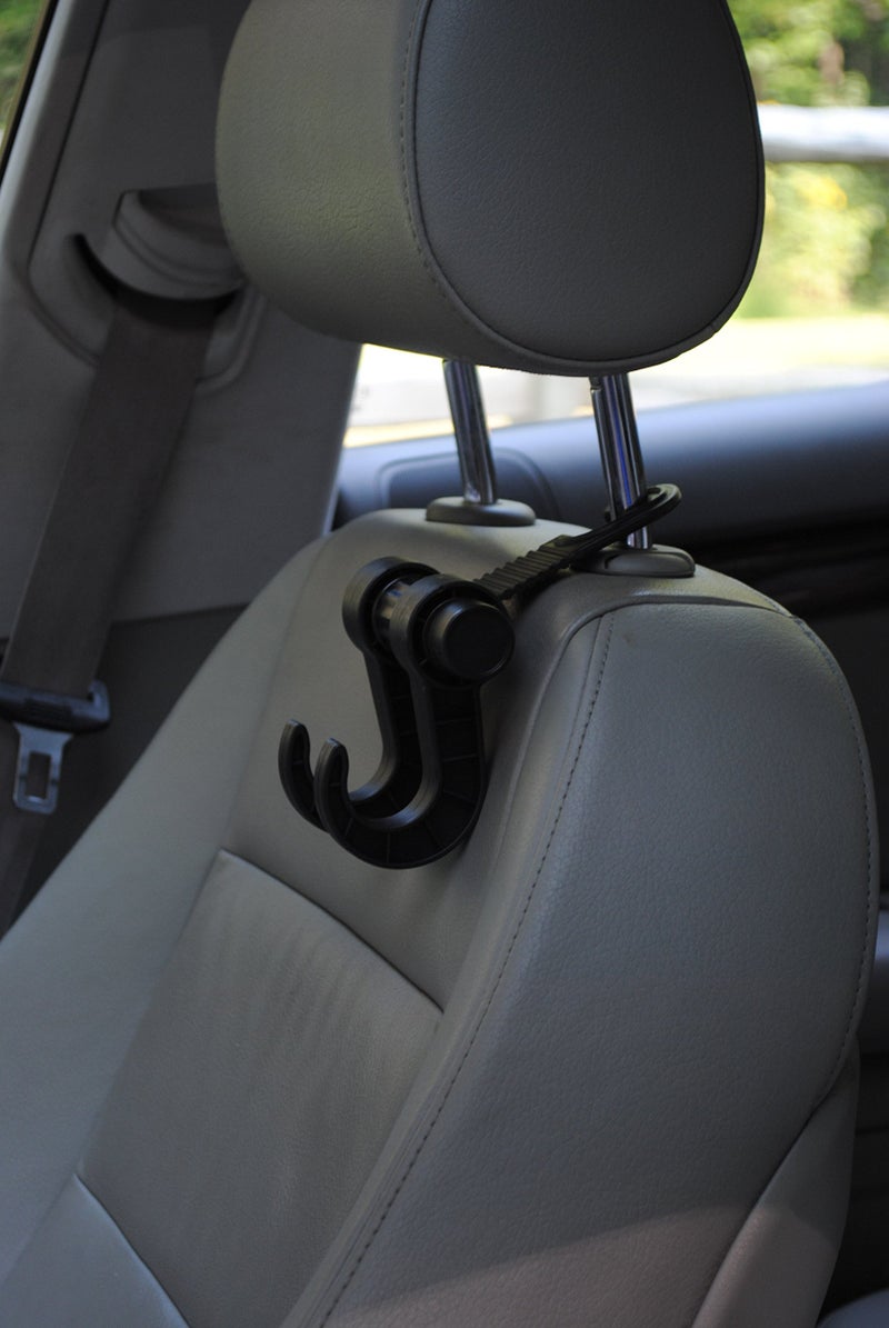 Maxsa Innovations Maxsa 25544 Car Headrest Multi-Hanger 4 Hook Organizer for Bags and Car Storage, (2-Pack) Black - Image 3