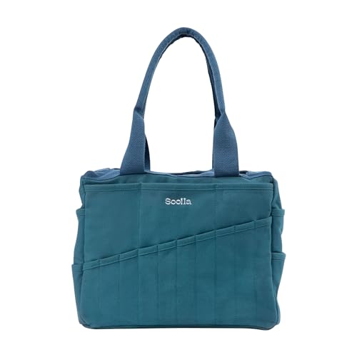 Soolla Studio Bag: Pottery Tool Bag & Craft Storage, Art Supply Organizer, Washable Tote, Knitting Yarn, Crochet Projects, 30 Pockets, 20+ Canvas Colors, Gift For Artists & Teachers (Aquamarine) - Image 1