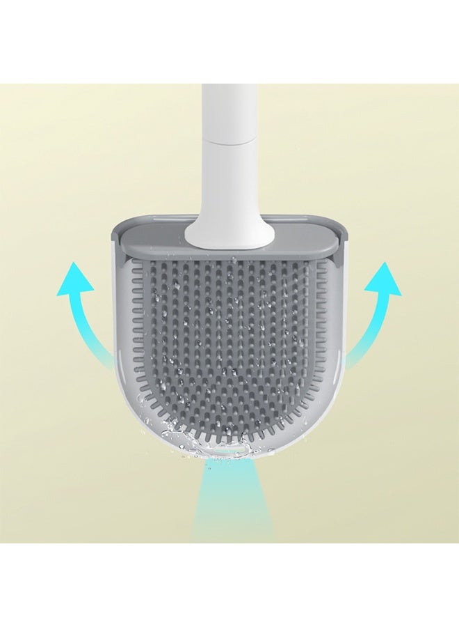 سيستار فرشاة مرحاض مطاطية ناعمة مثبتة على الحائط | مقبض قابل للفصل، تنظف الشقوق وتوفر المساحة - Image 3