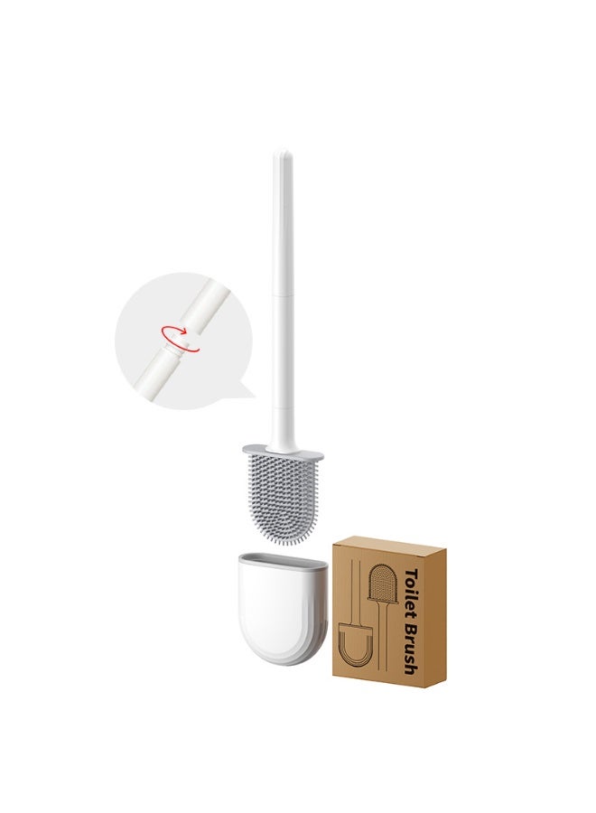سيستار فرشاة مرحاض مطاطية ناعمة مثبتة على الحائط | مقبض قابل للفصل، تنظف الشقوق وتوفر المساحة - Image 1