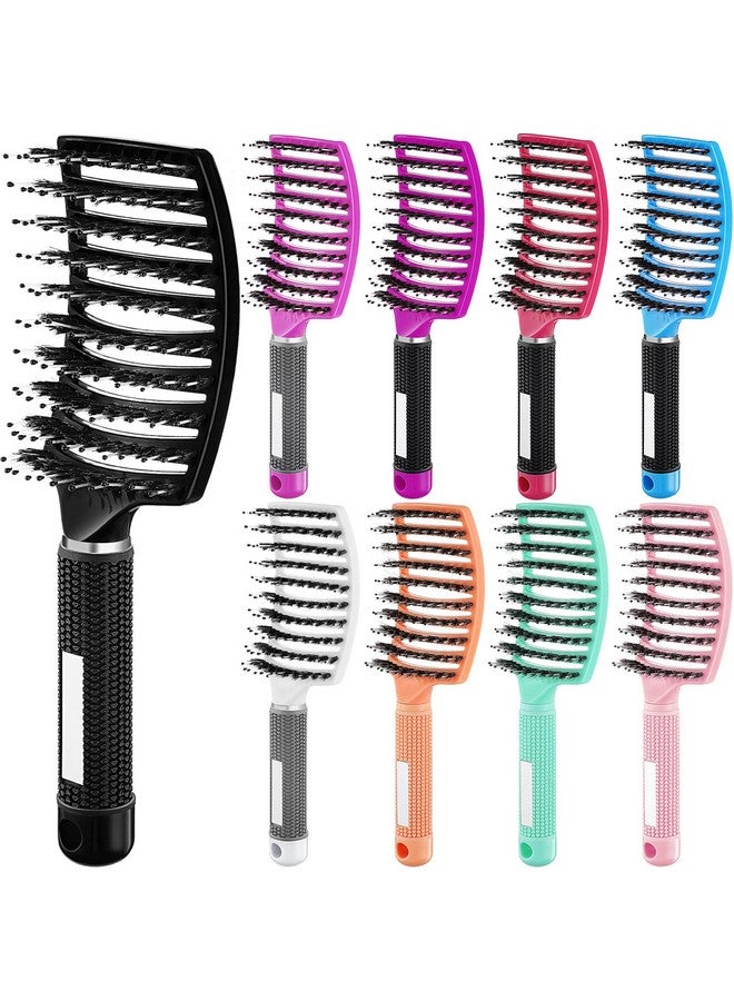 Zopeal 9 Pieces Detangling Brush Boar Bristle Hair Brush Curved And Vented Detangler Hair Brush Dry Hair Brushes Make Hair Shiny Detangler Brush For Women Men Kids Wet Curly Thick Straight Hair - Image 1