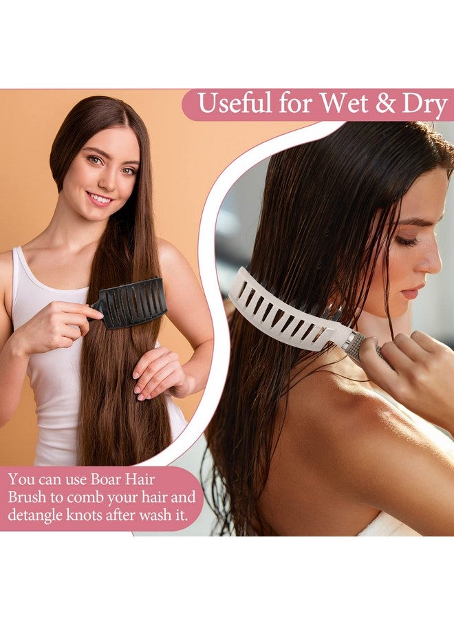 Zopeal 9 Pieces Detangling Brush Boar Bristle Hair Brush Curved And Vented Detangler Hair Brush Dry Hair Brushes Make Hair Shiny Detangler Brush For Women Men Kids Wet Curly Thick Straight Hair - Image 5