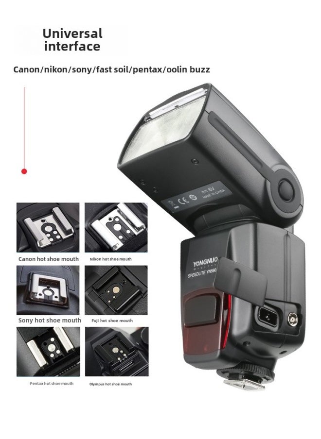 Yongnuo YN560III Three-generation SLR Flash Is Suitable For Canon Nikon Universal External Top Off-machine Hot Shoe Photography-Color:YN 560IV +5 Battery ]