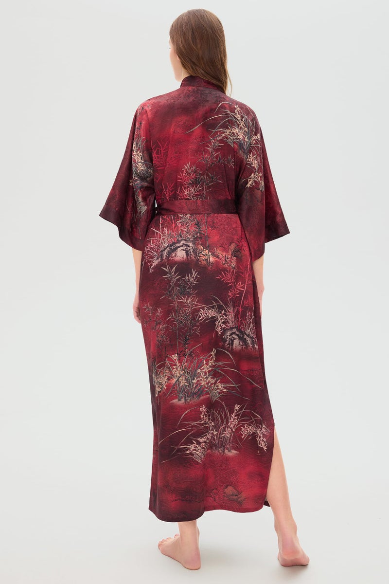PRODESIGN Kimono Robes for Women - Long Silky Sleepwear Soft Nightgown Bathrobe Floral Dressing Gowns Blouse Bride Bridesmaid Robes - Image 4