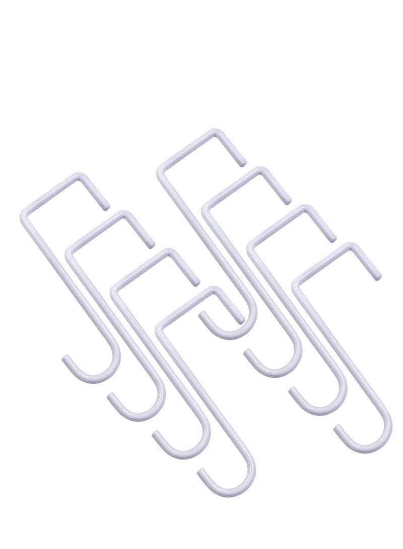 KASTWAVE 8 Pack Vinyl Fence Hooks 2 x 6 Inch Patio Hangers White Powder Coated Steel Fence Hangers for Hanging Plants Planters Bird Feeders Lights Pool Tools - Image 1