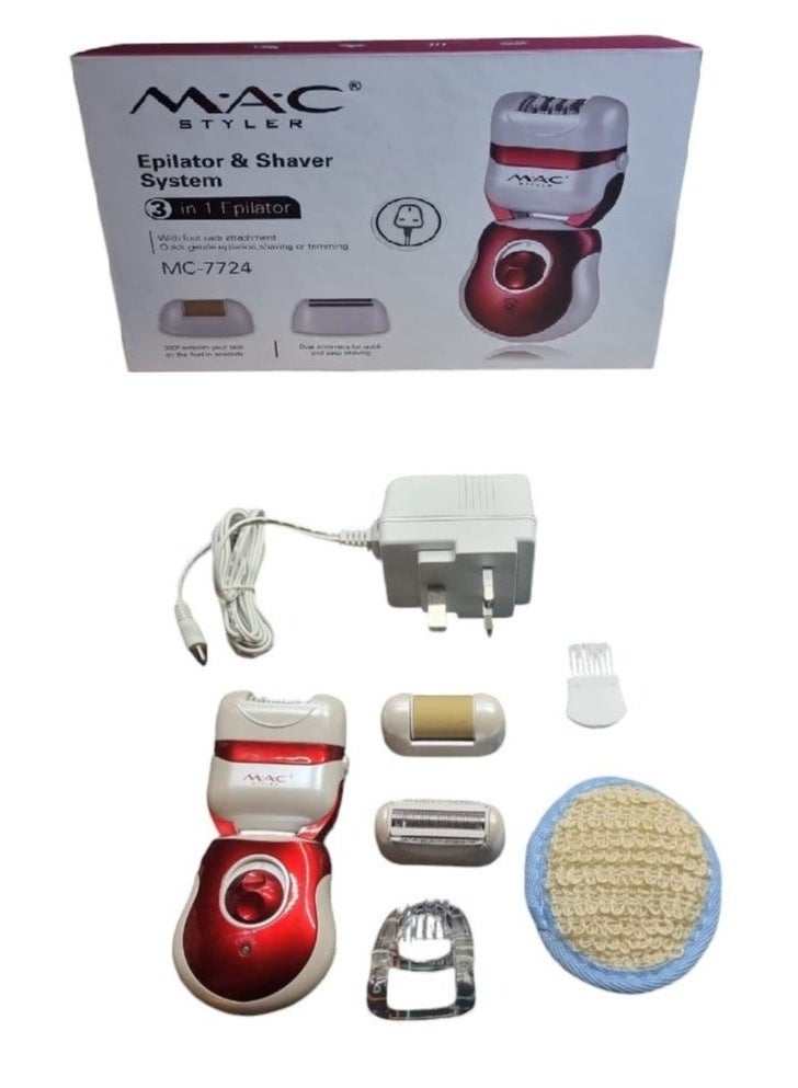 ماك ستايلر ماكينة إزالة الشعر 3 في 1 قابلة لإعادة الشحن – إزالة غير مؤلمة وعناية كاملة للسيدات - Image 4