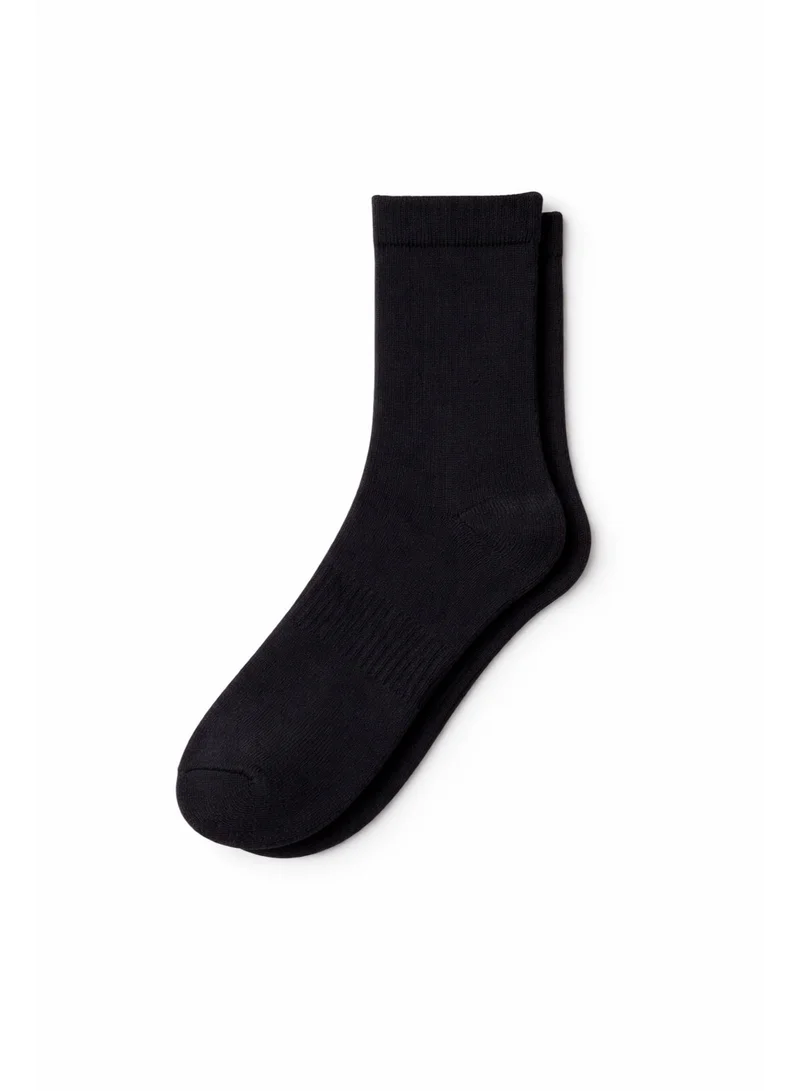 Victor And Jane 3 PAIRS CREW PLAIN SOCKS BLACK