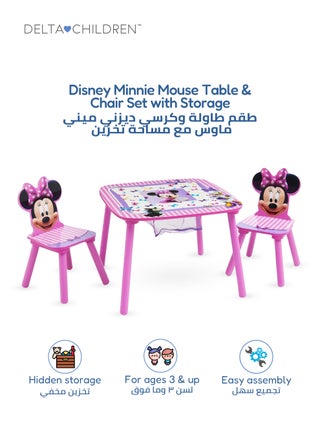Delta CHILDREN Minnie Mouse Kids Table Chair Set with Storage