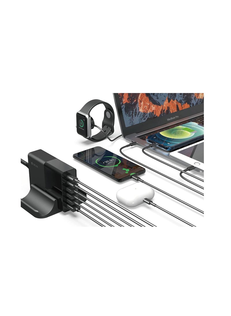ديفيا شاحن من ماركة devia, تصميم متعدد المنافذ C-USBعدد 2 بقدرة 65 واط USB 0.QC3 عدد 2 Ag- USB U عدد 2 بقوة 1 امبير, مناسب لشحن اجهزة اللابتوب والماك بوك. - Image 3