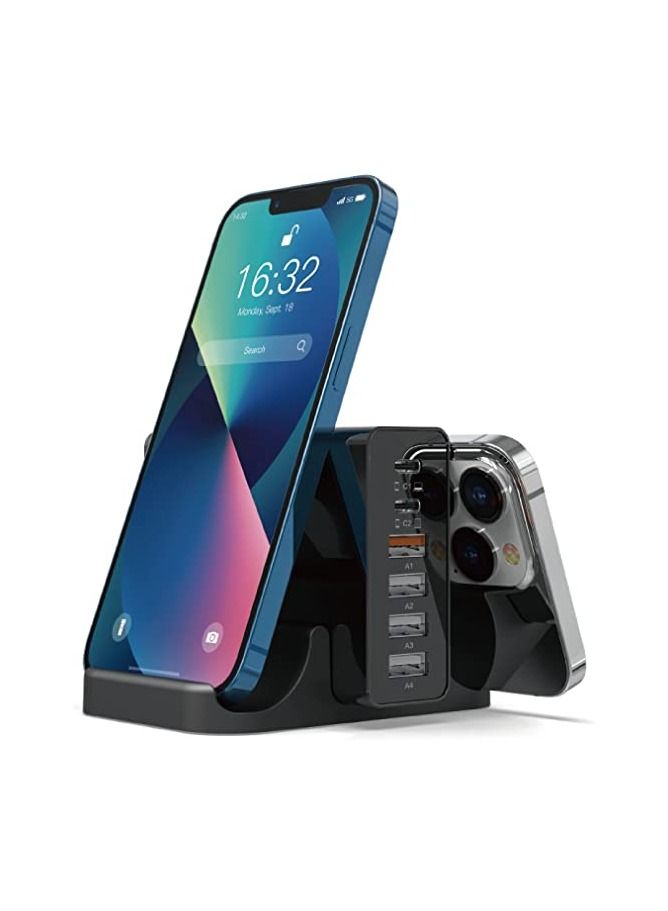 ديفيا شاحن من ماركة devia, تصميم متعدد المنافذ C-USBعدد 2 بقدرة 65 واط USB 0.QC3 عدد 2 Ag- USB U عدد 2 بقوة 1 امبير, مناسب لشحن اجهزة اللابتوب والماك بوك. - Image 2