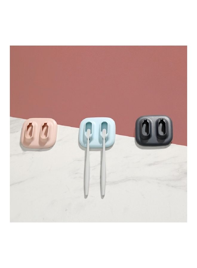 نيبمينينت رف فرشاة أسنان مزدوج يثبت على الحائط في المرحاض مكون من قطعتين متعدد الألوان 11x10x10سم - Image 3