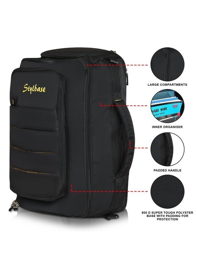 Stylbase 44L Water Proof Backpack Duffle Heavy Duty Convertible Duffle Bag with Backpack Straps for Gym, Sports, Travel, Black - Image 2