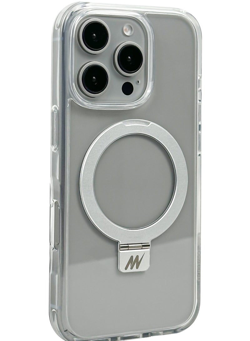 Mezone iPhone 16 Pro Max Clear MagSafe Case with Ring Holder, Military-Grade Protection iPhone 16 Pro Max Slim Shockproof Cover Strong-Magnet Protective Phone Case Compatible with MagSafe Anti Scratch & Fingerprint, Clear - Image 2