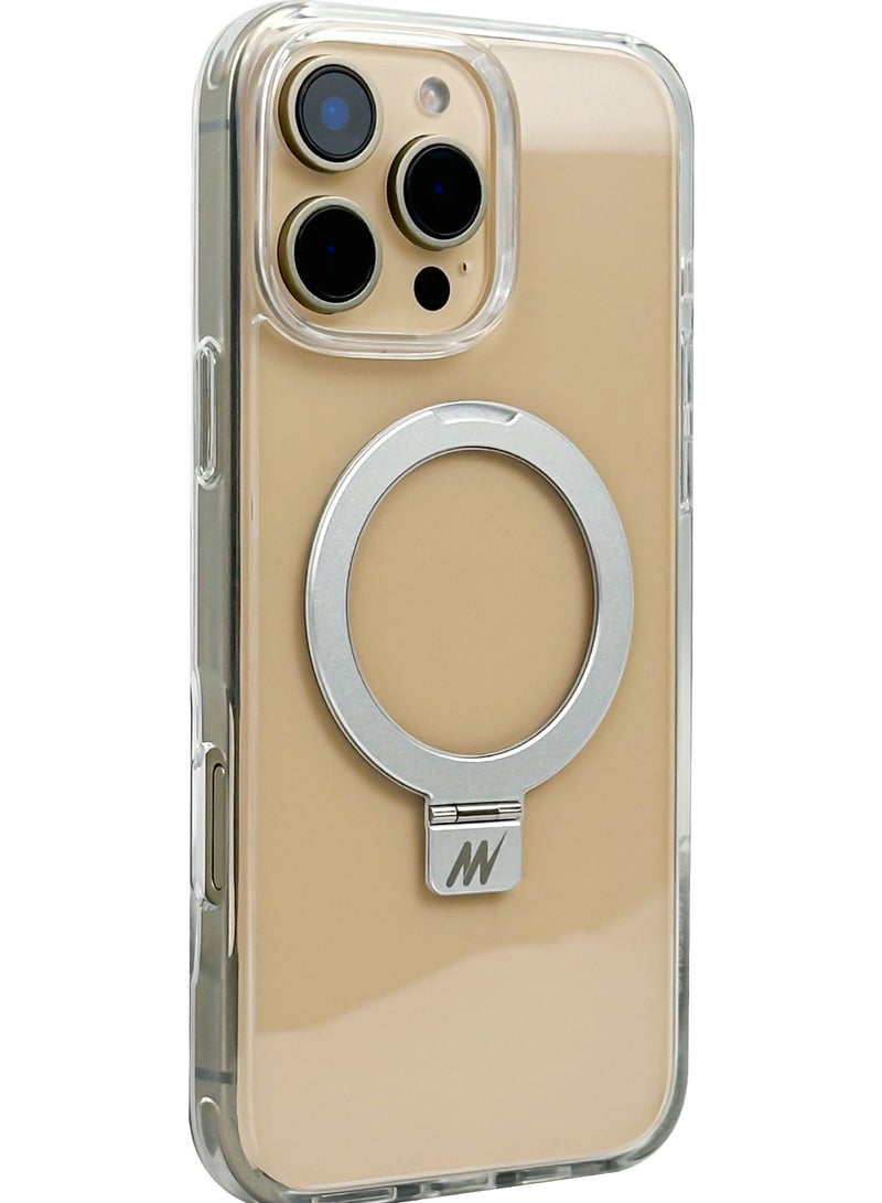 Mezone iPhone 16 Pro Max Clear MagSafe Case with Ring Holder, Military-Grade Protection iPhone 16 Pro Max Slim Shockproof Cover Strong-Magnet Protective Phone Case Compatible with MagSafe Anti Scratch & Fingerprint, Clear - Image 1