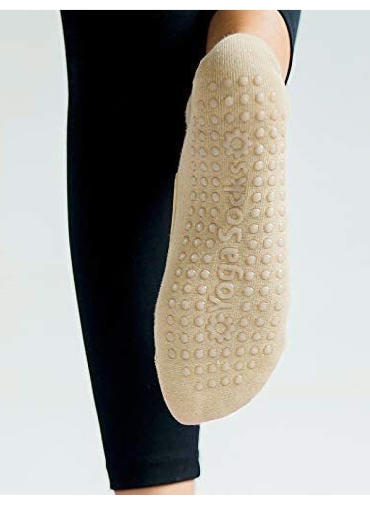 Ladies Anti-Slip Yoga and Pilates Socks, Professional Grip Socks for Dance and Fitness, Backless Design for Enhanced Stability and Performance. - Image 2